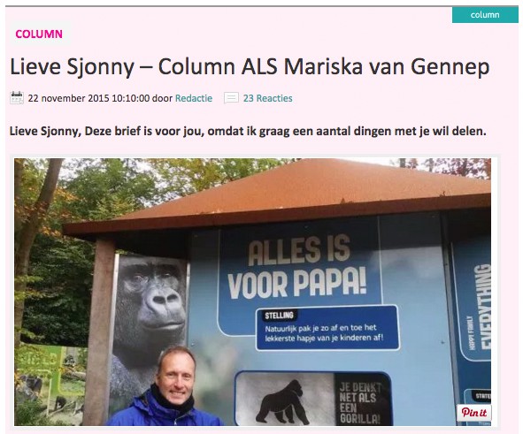 Stichting ALSopdeweg! - Columns van Sjonny-Mariska